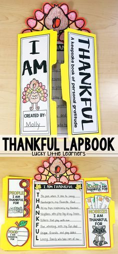 the thanksgiving lapbook is open and ready for students to use it as an activity