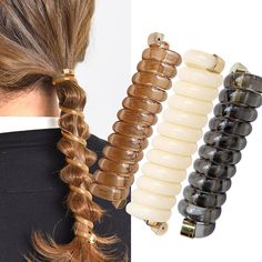 PRICES MAY VARY. ESPECIALLY for STYLISH PONYTAIL - the spiral lock hair tie with hook can tie your phony tail perfectly without dragging.Suitable for thin and medium thickness hair. Fashionable and elegant, it easy to match any outfit or occasion. CMFORTABLE PHONE CORD HAIR TIES - The spiral telephone cord hair ties design will reduce the pressure of your hair rather than regular hair elastic usually be. Get the hairstyle easily and hold your dreadlocks with ease. DURABLE SNAG-FREE HAIR TIES - t Hair Tie Braid, Stylish Ponytail, Hair Coils, Long Lasting Curls, Caramel Hair, Healthy Hair Tips, Braid Hair, Good Hair Day, Hair Elastics