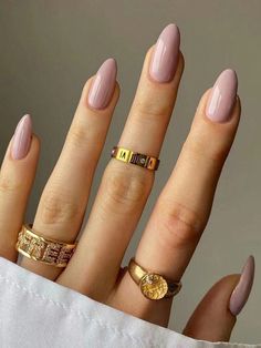 Light Grey  Collar   Plain Bare Nails Embellished   Beauty Tools Short Fake Nails, Nagel Tips, Neutral Nails, Artificial Nails, Cute Acrylic Nails, Nude Nails, Nail Manicure, False Nails