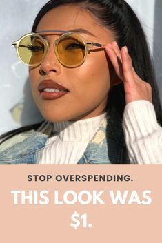 affordable trendy spring looks and sunglasses with makeup and jewelry Eyelashes Makeup, Affordable Makeup, Spring Looks, Beauty Items, Makeup Hair, Only 1, Dollar Stores, Makeup Brushes