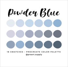 the ocean shope color palette is shown in shades of blue, gray and white