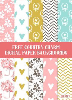 the free country charm digital paper backgrounds are available for use in many different designs and colors