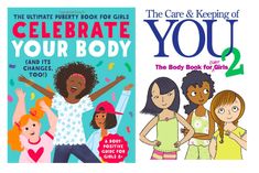 two children's books with the title, celebrate your body and the book for girls