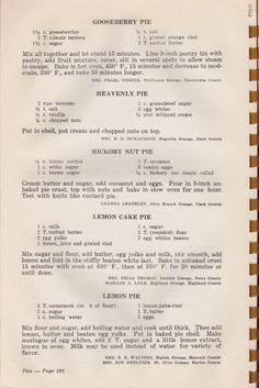 an old recipe for lemon cake pie