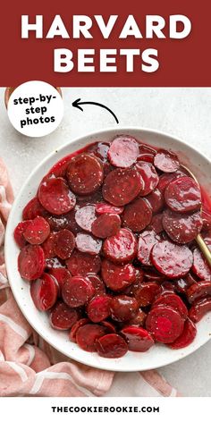 a bowl filled with beets and the words, how to cook your own beets