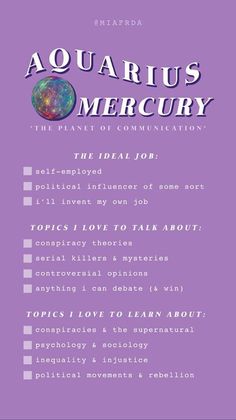 the poster for aquarius's mercury, which is featured in an article