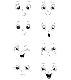 an image of cartoon eyes with different expressions