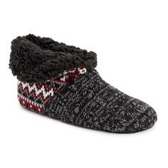 Pull on MUK LUKS Men's Knit Slipper Booties when temps start to drop. With soft faux shearling lining and foam insoles, these lightweight slippers will keep toes warm and cozy all season long. Soft Sole Slippers, Summer Clearance Sale, Summer Sock, Suede Slippers, Knitted Slippers, Men's Knit, Sport Socks, Slipper Boots, Mens Slippers