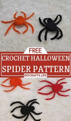 crochet halloween spider pattern with text overlay