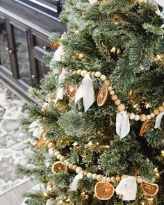 a decorated christmas tree with ornaments on it