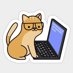 an orange cat wearing glasses is sitting next to a laptop computer with the caption, i don't know what this image is