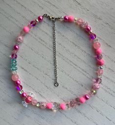 Sugar Rush Pink Candy Themed Beaded Necklace - Etsy Sugar Rush, Pink Candy, Rush