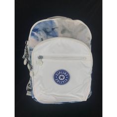 Make A Fashion Statement At School Or On The Go With The Kipling Tie Dye Pattern Backpack. This Backpack Is Not Only Stylish But Also Practical, Featuring A Unique Blue, White, And Gray Tie-Dye Pattern That's Sure To Turn Heads. It's Designed With Multiple Outside Zipper Pockets, Providing Convenient Storage For Your Smaller Essentials, And A Spacious Main Compartment With A Zippered Closure. The Backpack Offers Adjustable Straps For A Comfortable Fit And Comes With A Charming Key Chain For Adde White Shoulder Bag With Zipper For Back To School, Trendy White Standard Backpack, White Casual Shoulder Backpack, White Everyday Bags For Back To School, White Rectangular Backpack For Everyday Use, White Backpack Shoulder Bag For Everyday Use, White Everyday Backpack For Back To School, White Standard Backpack For Back To School, White Shoulder Bag Backpack For Students