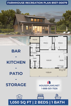 the floor plan for a house that has been built with an attached kitchen and living room