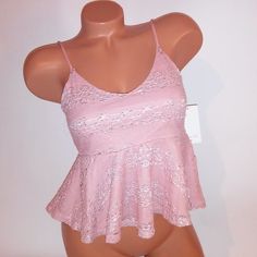 Frenchi Tank Top Crop Medium Light Pink Lace Camisole Cami Bust15" Length 16" New With Tags *Bundle To Save Chavonne11 51820 4w Lace Camisole, Top Crop, Just Girly Things, Pink Lace, Cropped Tank Top, Girly Things, Light Pink, Cute Outfits, Tank Top