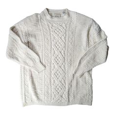 Nwt 90's Express Vintage Handknitted Ramie Sweater Size Medium Color: Off White/Cream Oversized Fisherman Style. Rare To Find A Sweater Of This Age In Unworn Condition! A Few Very Light Spots That Will Likely Come Out In The Wash, Very Hard To Notice. Still Has The Shoulder Pads. Cut Them Out If You'd Like Or Rock Them In True Vintage Style! 55% Ramie/ 45% Cotton 23" Flat 29" Length From Shoulder Cute Oversized Sweaters, Green Oversized Sweater, Oversized Cream Sweater, Black Cable Knit Sweater, Pink Oversized Sweater, Fisherman Style, Cable Knit Sweater Womens, Black Long Sleeve Sweater, Sheer Sweater