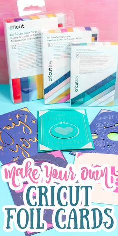 make your own cricut foil cards with the text, make your own cricut foil cards