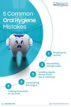 ✨Brushing Too Hard: Use gentle strokes to protect your enamel. ✨Skipping Flossing: Floss daily to remove plaque between teeth. ✨Not Replacing Toothbrush: Change your toothbrush every 3 months. ✨Brushing Immediately After Eating: Wait 30 minutes before brushing to safeguard your enamel. ✨Ignoring the Tongue: Clean your tongue to reduce bacteria and freshen breath.  Remember, a healthy smile starts with proper care! 😊  #OralHygiene #DentalCare #HealthyTeeth #SmileBright #OralHealth #DentalTips #HealthySmile #ToothCare #FreshBreath #DentalHygiene Dental Poster, Dental Quotes, Dental Advertising, Dental Images, Dental Posters, Dental Aesthetics, Dental Jokes, Creative Post, Dental Fun