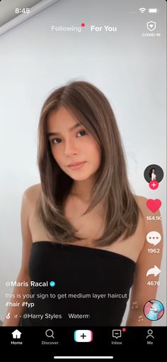 Simple Haircuts For Straight Hair, Women’s Haircuts Medium Length Straight, Brunette Layered Hair Medium Straight, Maris Racal Haircut, Medium Hair Length With Layers Straight, Straight Shoulder Length Haircuts, Short Hair Ideas For Straight Hair, Medium Hair With Front Layers, Medium Length Haircut Soft Layers