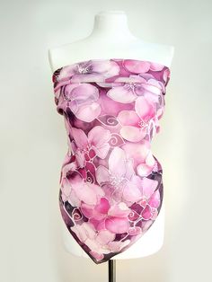 Cherry Blossoms scarf is a hand painted silk scarves decorated with pink flowers on a white background. Size: 34 x 34 inches (approx. 88 x 88 cm). Silk: pure silk called Habotai, which is lightweight and semi transparent and a bit glossy. It has a romantic color set of white - pink - dark purple shades and a look of cherry blossom branches. The Cherry Blossom silk scarf is made to order and I will paint it for you in 2-3 days. Please note that I will not track the design from the photos so the s Pink Silk Scarf With Floral Print, Pink Floral Print Silk Scarves, Pink Hand Painted Silk Scarves, Pink Floral Print Silk Scarf, Artistic Pink Silk Scarf, Pink Hand Painted Silk Scarf As Gift, Handmade Pink Silk Scarf, Handmade Pink Silk Scarves, Hand Painted Pink Silk Scarf For Gift