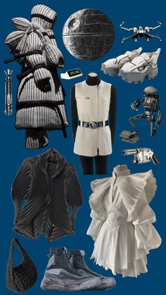 a collage of star wars costumes and accessories