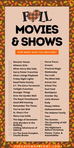 the fall movies and shows list