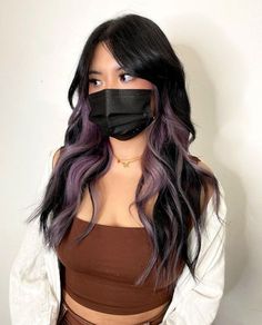 Hidden Hair Color, Peekaboo Hair Colors, Hair Tint, Hair Color Streaks, Hair Streaks, Dyed Hair Inspiration, Lavender Hair