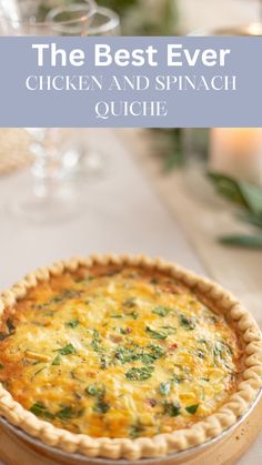 chicken and spinach quiche Chicken Spinach Quiche, Breakfast Quiche Recipes Easy, Spinach Feta Quiche, Quiche Recipes Crustless, Chicken Quiche, Best Quiche Recipes, Candied Bacon Recipe, Cheese Quiche Recipe, Spinach Quiche Recipes