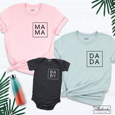 Mama Dada Shirts, Matching Family Shirts, Mama Pocket Shirt, Dada Pocket Shirt, Family Birthday Present Tee, Dada Mama Baby Shirt. Hi! Welcome to our store. It's good to see you here. Our aim is to offer you first-class clothing in your most beautiful moments with our graphic t-shirts that we designed or designed with your ideas. I am sure you will like our designs for your family, friends and you. IMPORTANT MATTERS FOR ORDERING: 1-) Please check and review all photos. 2-) Our sizes are true to Matching Family Shirts, Class Outfit, Family Shirts Matching, Family Birthday, Good To See You, Mom Life Shirt, Matching Tees, Family Birthdays, Fathers Day Shirts