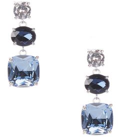 From Cezanne&#x2C; these earrings feature: Drop earringsSilver/Montana-Zinc/GlassPost closureApprox. 1" length Imported. Blue Wedding Earrings, Blue Earrings Wedding, Silver Drop Earrings, Blue Earrings, Dillard's, Blue Wedding, Wedding Earrings, Accessories Jewelry, Handbag Accessories