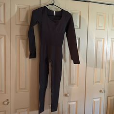 One Piece Long Sleeve Elastic Jumpsuit. No Tags! Never Worn! Stretch Bodysuit Overall For Loungewear, Stretch Loungewear Bodysuit Overall, Black Fitted Onesie For Loungewear, Fitted Long Sleeve Solid Onesie, Fitted One-piece Bodysuit For Loungewear, Fitted Solid Color Onesie For Loungewear, Fitted Full-length Bodysuit For Loungewear, Fitted Full Length Bodysuit For Loungewear, Shein Pants