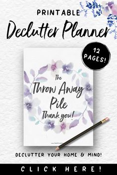 the printable delitter planner is shown with an image of flowers on it