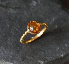 Gold Amber Ring set with a Natural Amber in the highest quality & brownish-yellow translucent resin, at 10x8mm, 3 Carats, sourced from Russia. Solitaire Ring made of Gold Vermeil ☞ thickest 18k Gold Plating on top of Solid 925 Sterling Silver ☞ made to last. Matching Pendant: www.etsy.com/listing/880333511 Matching Earrings - please ask me ☞ Choose your size ☞ I resize (before shipping) for FREE to Any size* ⌛Last Ring left ⌛ ❀ Each Natural Gem is unique & will have Slight variations from the pr Amber Engagement Ring, Yellow Gemstone Ring, 3 Carat Ring, Antique Gold Rings, Brownish Yellow, Amber Gemstone, Yellow Gemstones, Gold Ring Designs, Jewelry Accessories Ideas