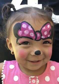 Minnie Mouse Face Paint, Ladybug Face Paint, Minnie Mouse Face Painting, Mouse Face Paint, Kids Face Painting Easy, Joker Face Paint, Viking Face Paint, Disney Face Painting, Batman Face Paint