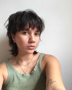 Shaggy Pixie Mullet Undercut, Short Shag With Short Bangs, Lady Mullet Short, Short Hairstyle Mullet Women, Short Hairstyle Mullet, Mullet Hairstyle Women Medium, Shaggy Mullet For Women Short Straight, Short Womens Mullets, Shag Mullet Plus Size