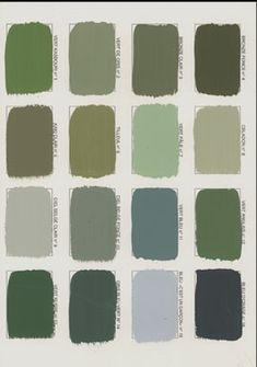 the shades of green and blue are shown in this color chart, which shows different shades