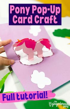 someone is making a pony pop up card craft