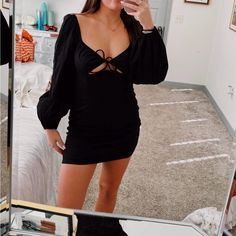 Brand New Dress, Cute Little Cutout! Black Mini Dress For Brunch, Flirty Black Mini Dress For Brunch, Spring Black Bodycon Dress For Brunch, Spring Brunch Black Bodycon Dress, Princess Polly Dresses, Polly Dress, Princess Polly, New Dress, Colorful Dresses