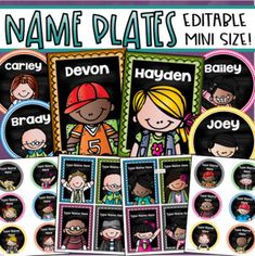 editable name plates for the classroom