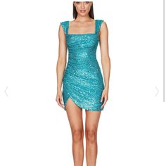 Beautiful Tiffany Blue Sequin Dress From Nookie Only Worn For 2 Hours. Blue Sequin Dress, Tiffany Blue, Sequin Dress, Sequin, Color Blue, Mini Dress, Womens Dresses, Dresses, Women Shopping