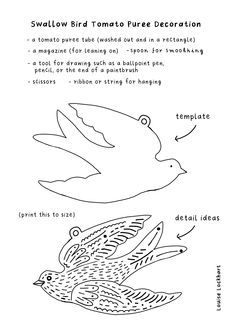 the instructions for how to draw a bird with different shapes and sizes, including wings