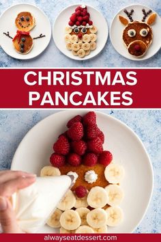 Who says Santa only comes at night? Surprise your little ones with these enchanting Santa pancakes! Our step-by-step guide makes it easy to whip up a North Pole-worthy breakfast. Includes snowman and reindeer variations for endless holiday fun. Start a delicious new Christmas tradition! Easy Christmas Pancakes, Snowman Pancakes Kids, Reindeer Breakfast, North Pole Breakfast Ideas, Christmas North Pole Breakfast, Reindeer Pancakes, Cranberry Quick Bread, Easy Homemade Pancake Recipe, Santa Pancakes