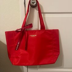 Brand New Condition Trendy Red Coach Bag, Trendy Red Coach Shoulder Bag, Chic Red Coach Bag, Everyday Red Coach Bag, Bags Coach, Travel Tote, Womens Tote Bags, Coach Bags, New Color