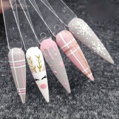 Xmas Nail Designs, Xmas Nail Art, Plaid Nails, Nagel Tips, Acrylic Nails Coffin Short