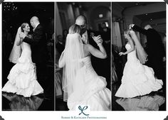 the bride and groom dance together at their wedding reception