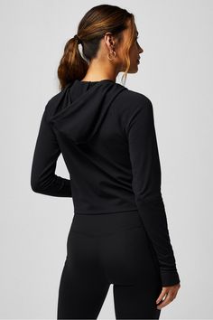 Oasis Cropped Hoodie Fabletics black female Activewear >> Womens >> Jackets & Outerwear >> Jackets regular Yoga and Studio Moisture-Wicking/UPF Protection Our buttery-soft, post-workout layer Tall Leggings, Female Activewear, Bra Size Charts, Soft Leggings, Comfy Hoodies, Post Workout, Womens Jackets, Zip Up Hoodie, Cropped Hoodie