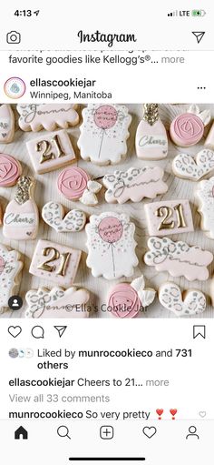 some cookies that are on top of each other with the number twenty one in them