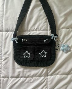 Aesthetic crochet bag Star Messenger Bag, Crochet Messenger Bag, Messanger Bag, Crochet Fairy, Crochet Business, Pola Sulam