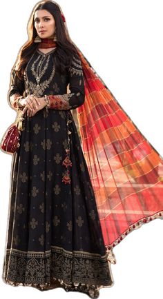 Black Pishwas Dresses Dabka Work, Dress Pakistani, Embroidered Dupatta, Pakistani Designers, Pakistani Dresses, Collage, Pins, Black, Design