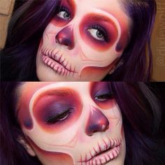 Diy Skull Makeup, Intense Makeup, Burning Heart, Sugarpill Cosmetics, Sugar Skull Makeup, Horror Makeup